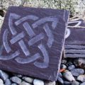 Hand carved celtic slate coaster