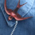 swallow collar brooch