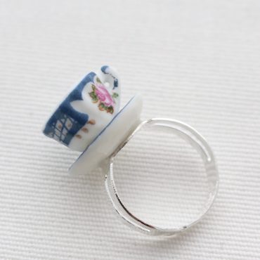Teacup Ring-Navy and... Teacup Ring-Navy and...