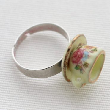 Teacup Ring-Yellow Floral Teacup Ring-Yellow Floral