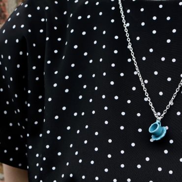 Teacup Necklace-Plain Blue Teacup Necklace-Plain Blue