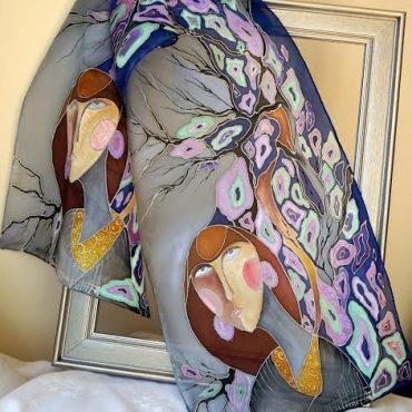 Portrait Silk Scarf/Shawl Portrait Silk Scarf/Shawl