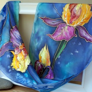 Irises Silk Scarf/Shawl Irises Silk Scarf/Shawl