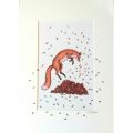 Fox Leaping in Leaves Print