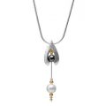 Aura Drop Pendant with Hematite and Pearl Necklace