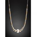 Half Beaded Silver and Gold Necklace
