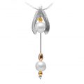 Aura drop double pearl pendant necklace