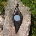 Long hand carved wooden mirror