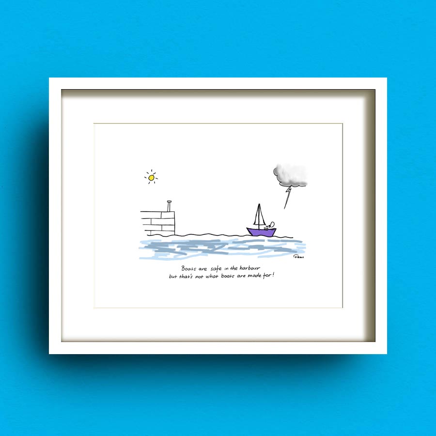 Boats Are Safe Print Fab Cow Design