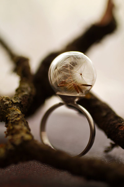 Silver Dandelion Ring