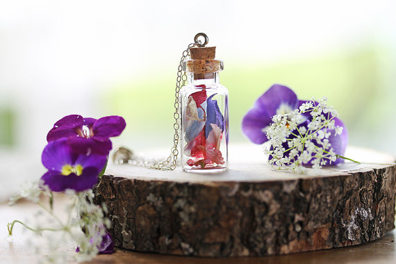 Delphinium Petal Necklace Delphinium Petal Necklace