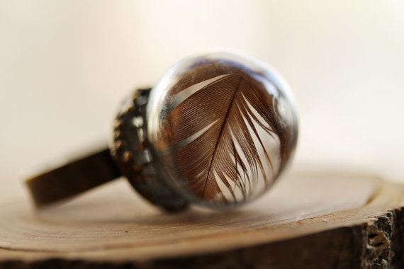 Feather Orb Ring