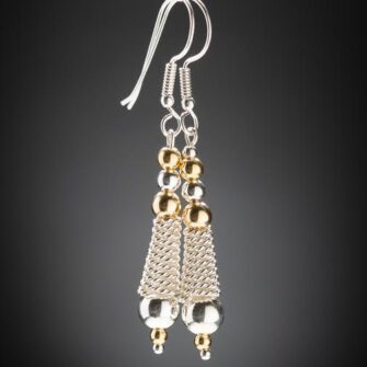 Silver and Gold Rope drop earrings