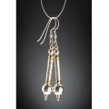 Beaten Silver Tube Earrings