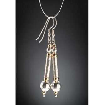 Beaten Silver Tube Earrings