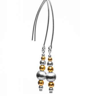 Gold and silver beaded earrings