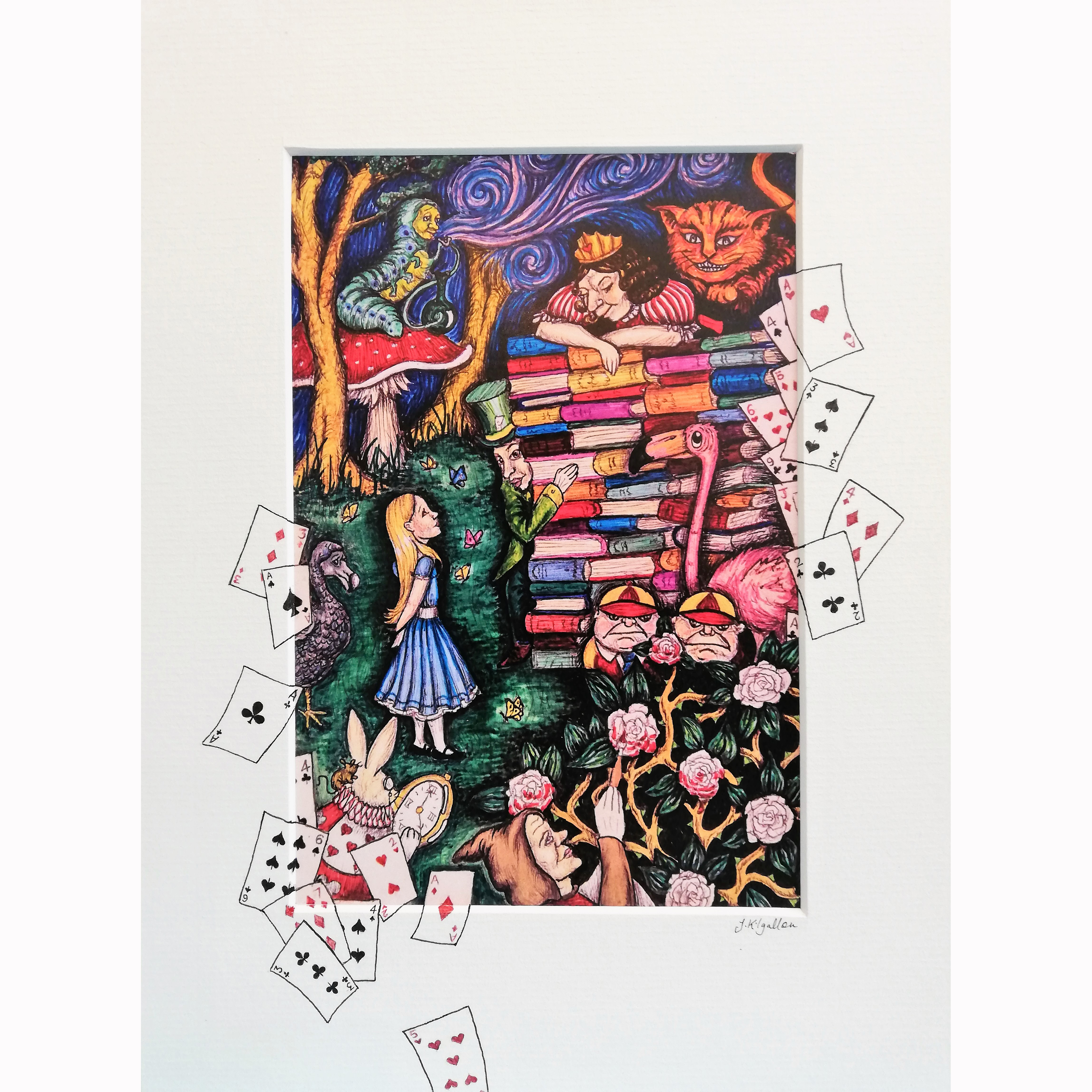 Alice in Wonderland - the Queens Trial, Colour Print by Jenni Kilgallon
