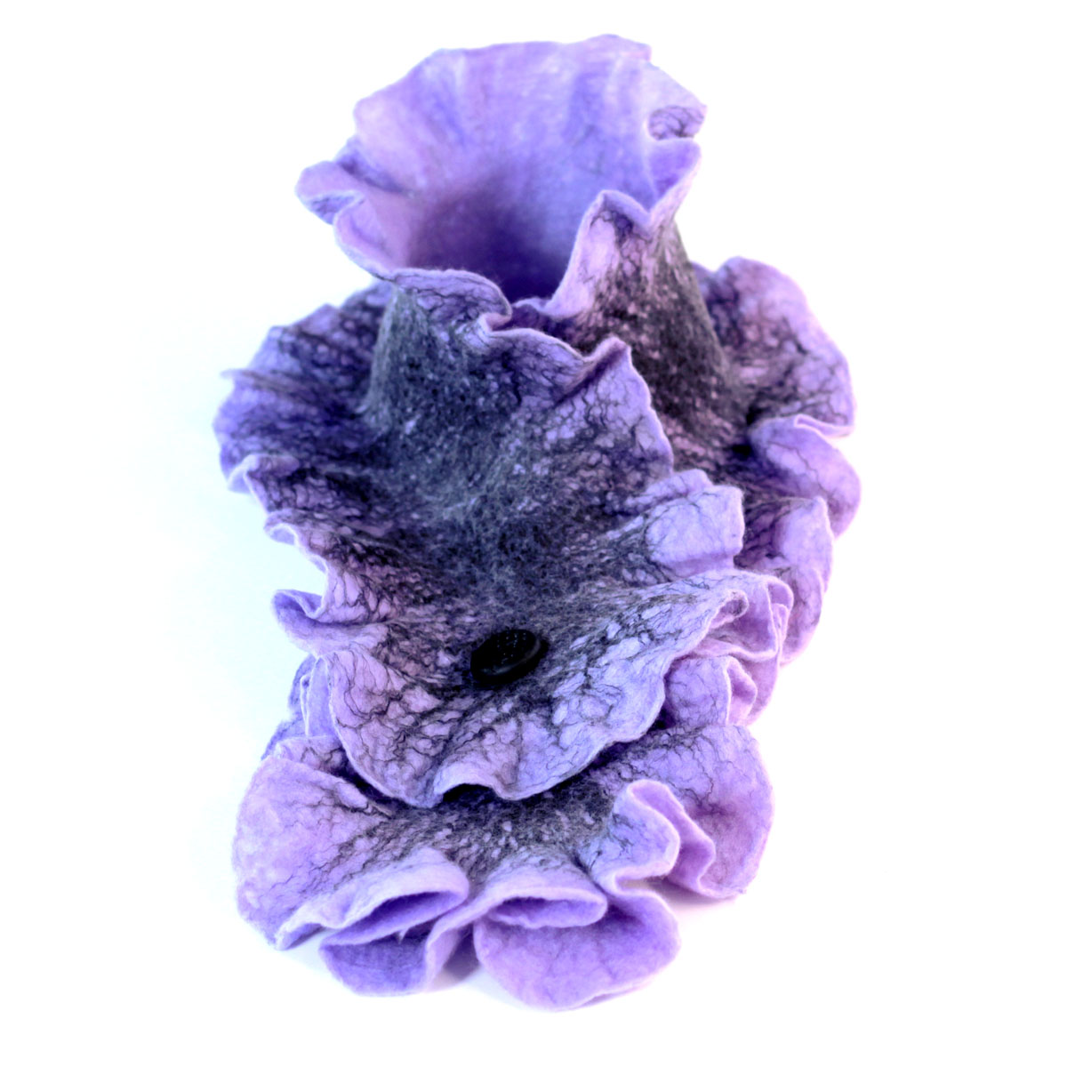 Ruffled Felt Scarf Lavander Black