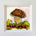 Miniature Glass Painting with Toadstool