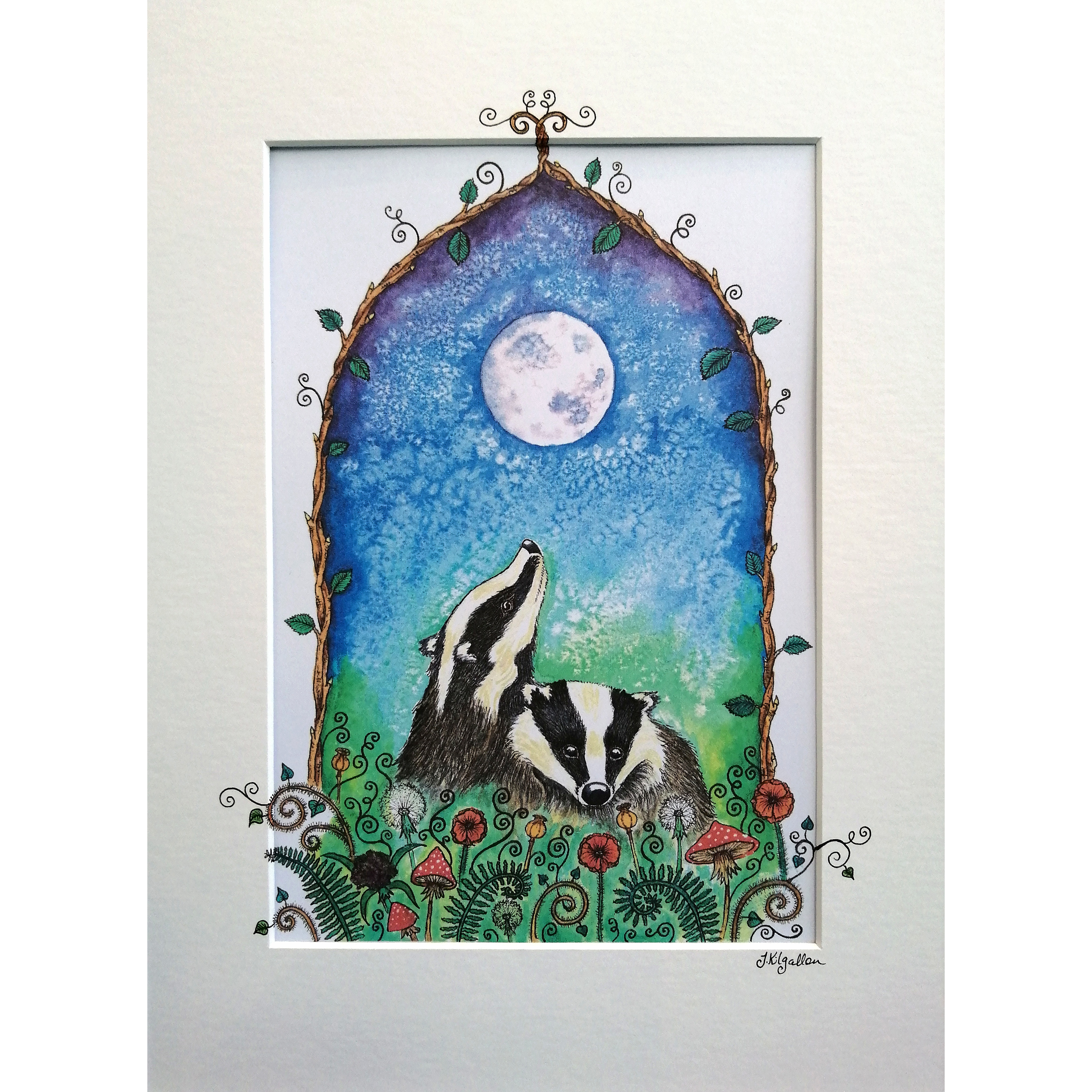 Jenni Kilgallon Art, Jen's Fairytales, Badger Art,