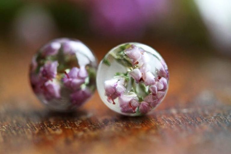 Resin Heather Earrings