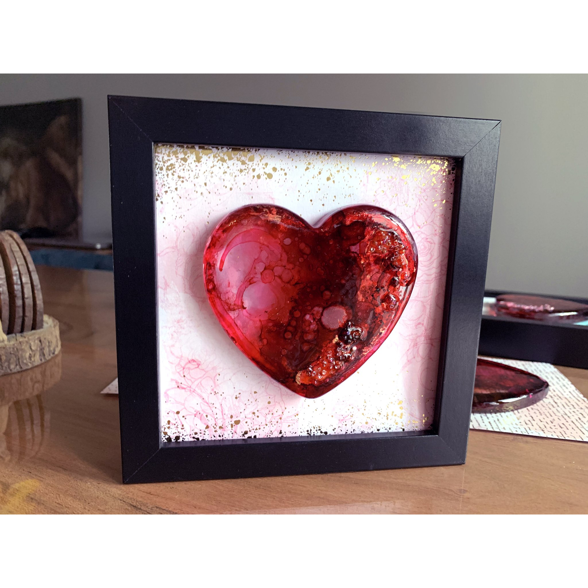 Glass heart painting