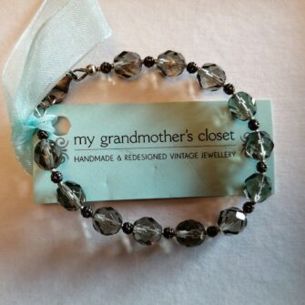 Vintage Smokey Crystal Bead Bracelet