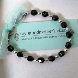 Vintage Jet Bead Bracelet