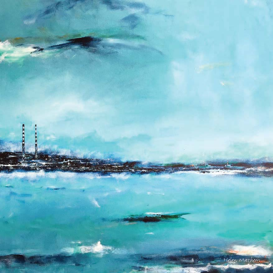Poolbeg and Dublin Greeting Cards by Helen Mathews