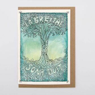 Lá Breithe Sona Duit, cárta gaeilge, Happy Birthday Celtic Tree greeting card in irish
