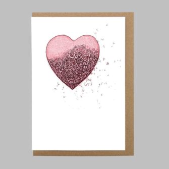 Love Heart card, cárta gaeilge, card in irish, engagement, anniversary card