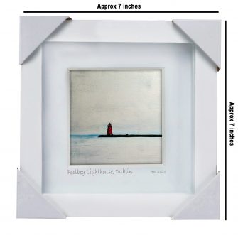 Poolbeg Lighthouse on a Grey Day - Small Framed Print