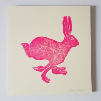 Running Hare print Pink