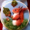 Squirrel Needle Felt Art